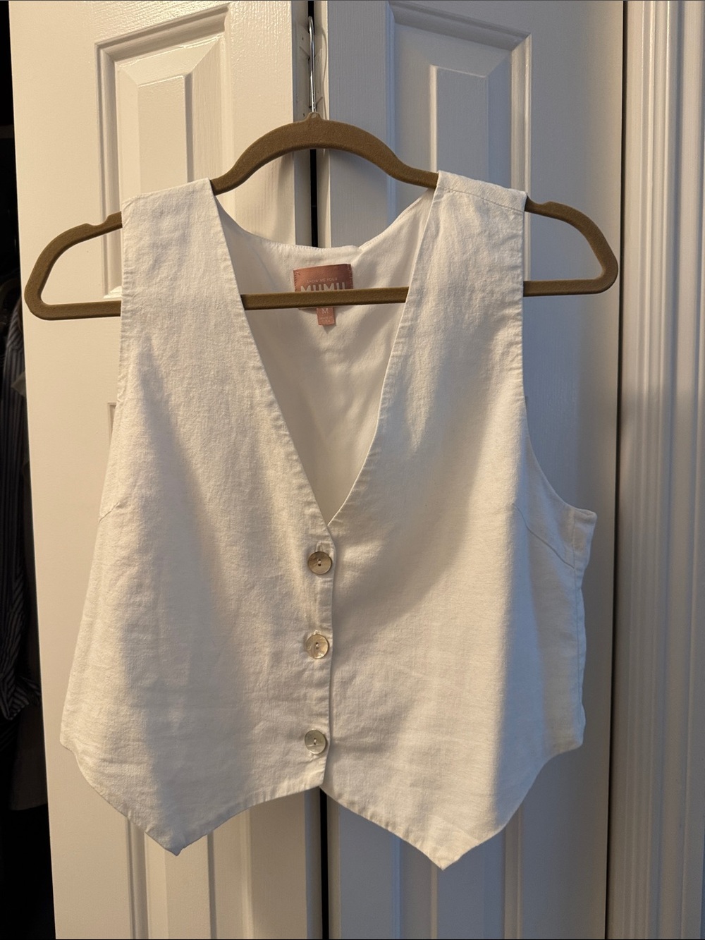 Show Me Your Mumu White Linen Vicky Vest Top